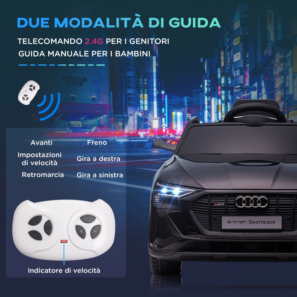 Macchina Elettrica per Bambini 12V ¨C Xylo ¨C Nero, con Telecomando, Luci e Musica, 3-5 Anni