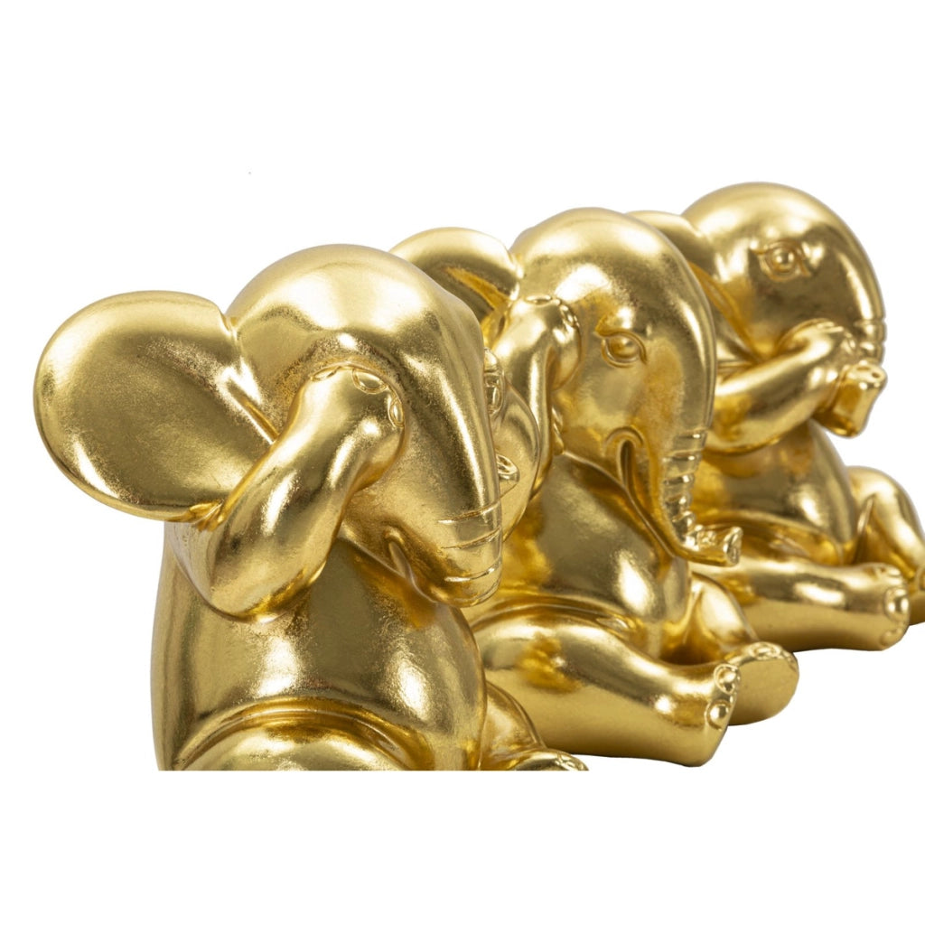 Scultura Scimmia 11, Oro, Poliresina, 15,5x15,5x20,5 cm