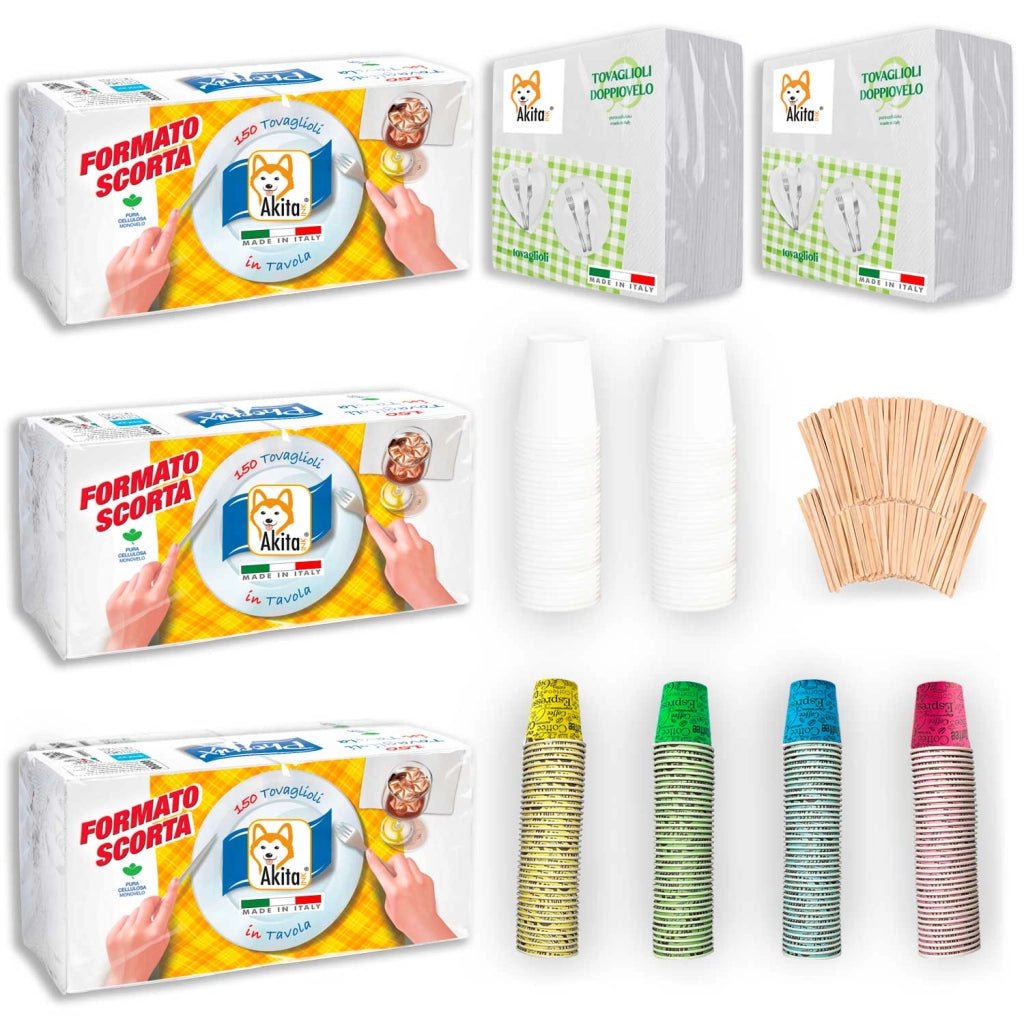 Kit Akitaink S650 Tovaglioli Bicchieri e Palette Completo