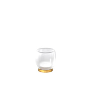 Abatjour Contemporaneo Drum Metallo Oro Vetro Bianco 1 Luce Led 6W Calda