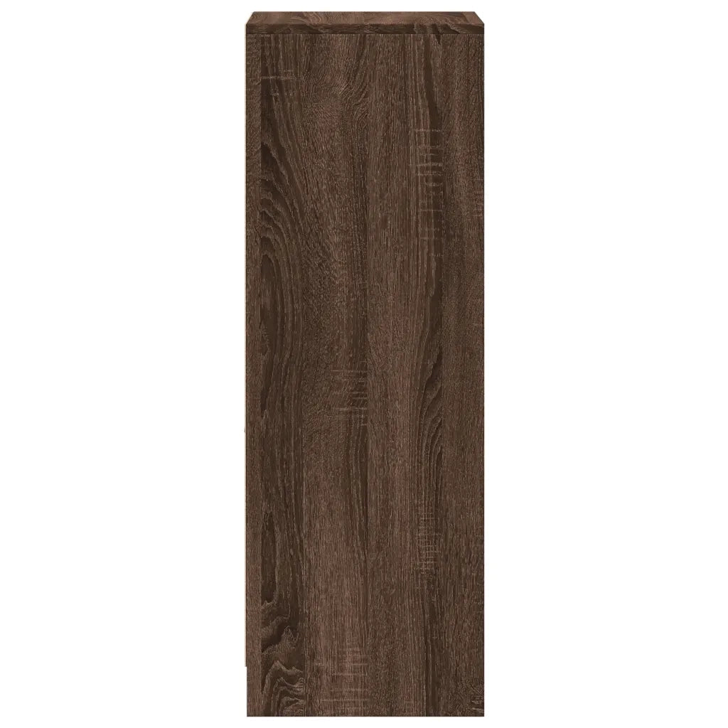 Credenza | Madia | Buffet da pranzo | Armadio da pranzo con LED Rovere Marrone 38x34x100 cm Legno Multistrato