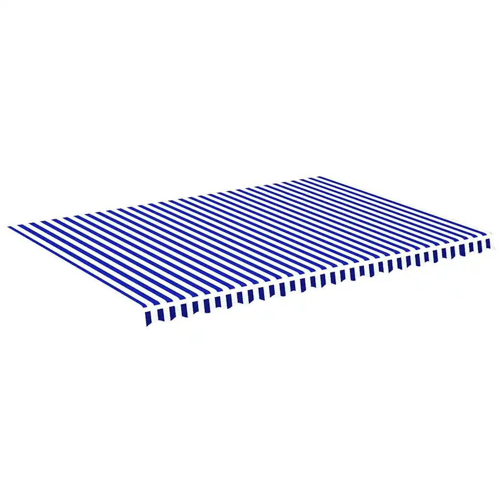 Tessuto di Ricambio per Tenda da Sole-Ricambio telo per tenda da sole Blu e Bianco 5x3,5 m
