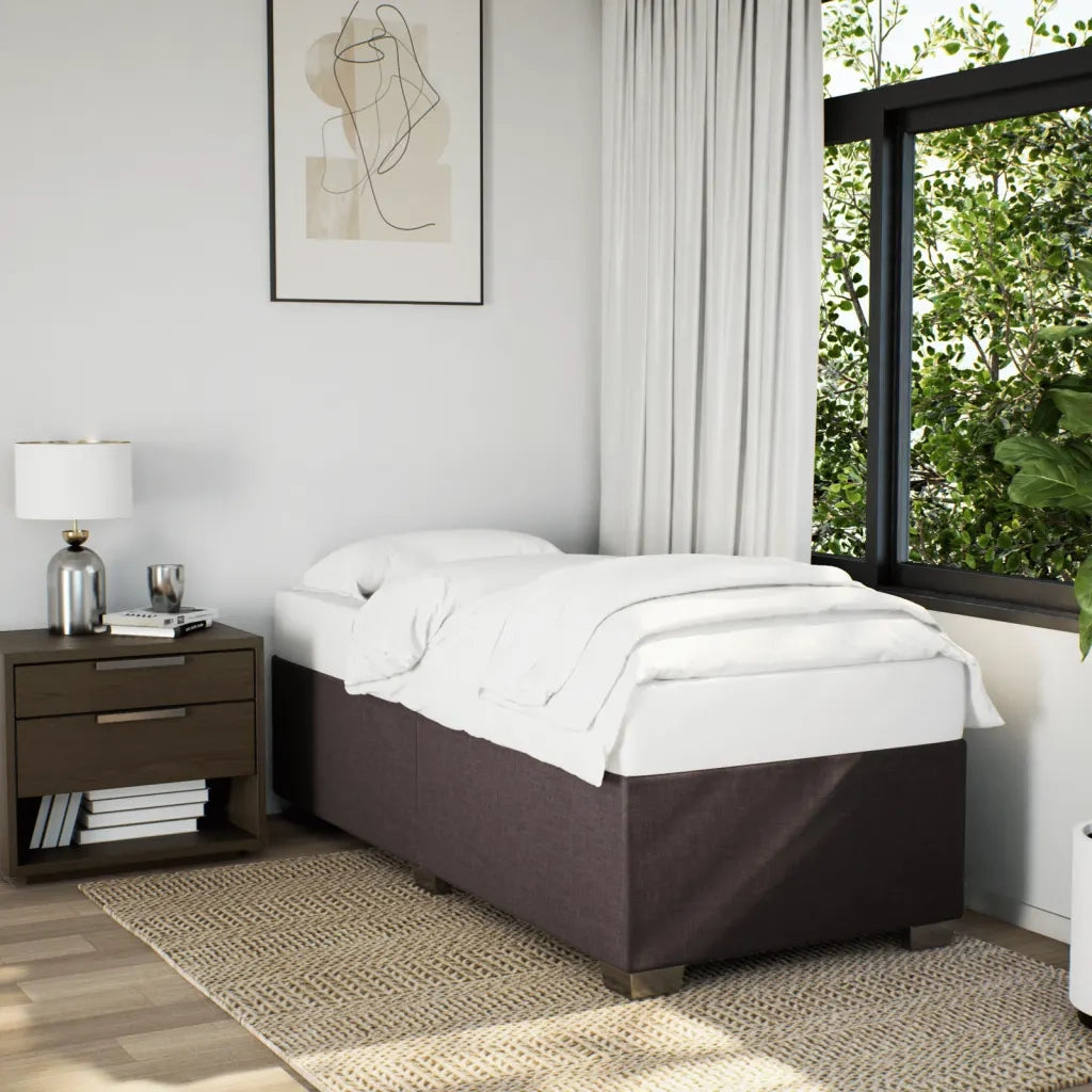 Letto singolo | Letto per adulti | Giroletto senza Materasso Marrone Scuro 90x190 cm Tessuto