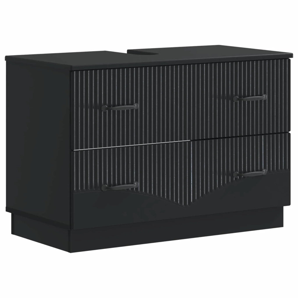 Set di Mobili da Bagno da 4 Pezzi HOORN Nero 3417955