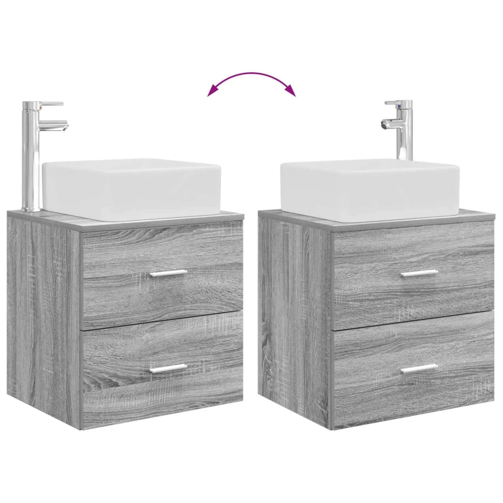 Set di mobili per il bagno 2 pz Sonoma grigio 3403901