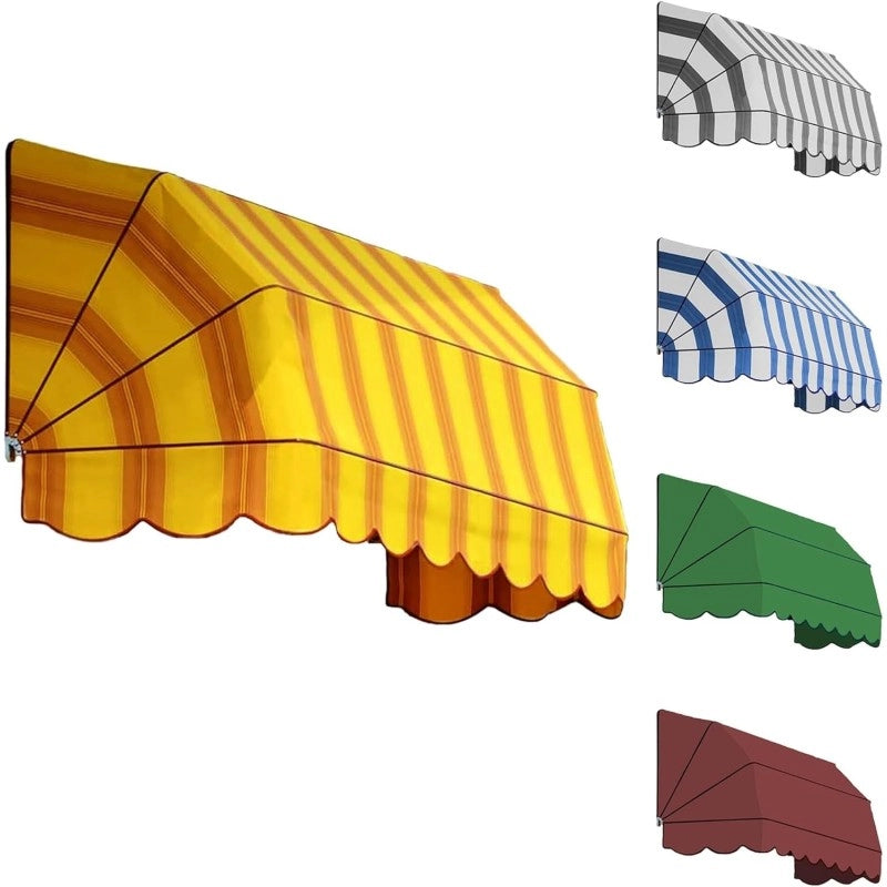 Tenda Sole Cappottina 5 Raggi, Tessuto Tempotest Parà Grigio 79, Larghezza 1,50 x Sporgenza 1, UV-Resistente, Impermeabile - Giardino, Balcone