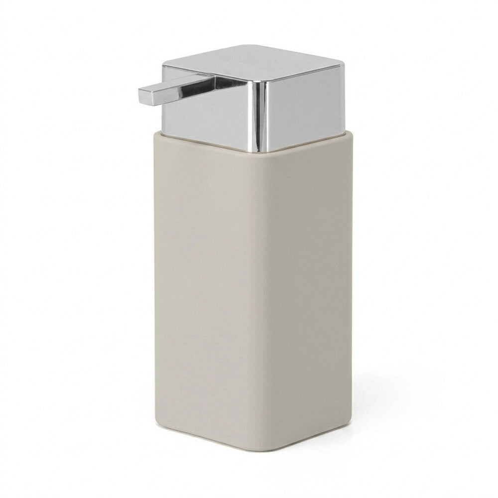 Dispenser sapone beige e cromo in plastica Star