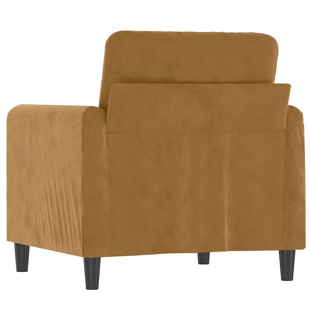 Poltrona | Sedia Relax Marrone 60 cm Velluto