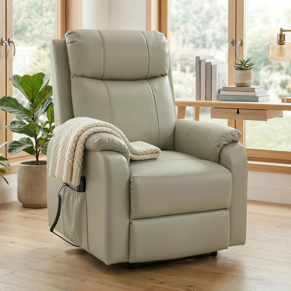 Poltrona relax elettrica alzapersona ¨C Xylo ¨C doppio motore reclinabile crema 87x96x105cm