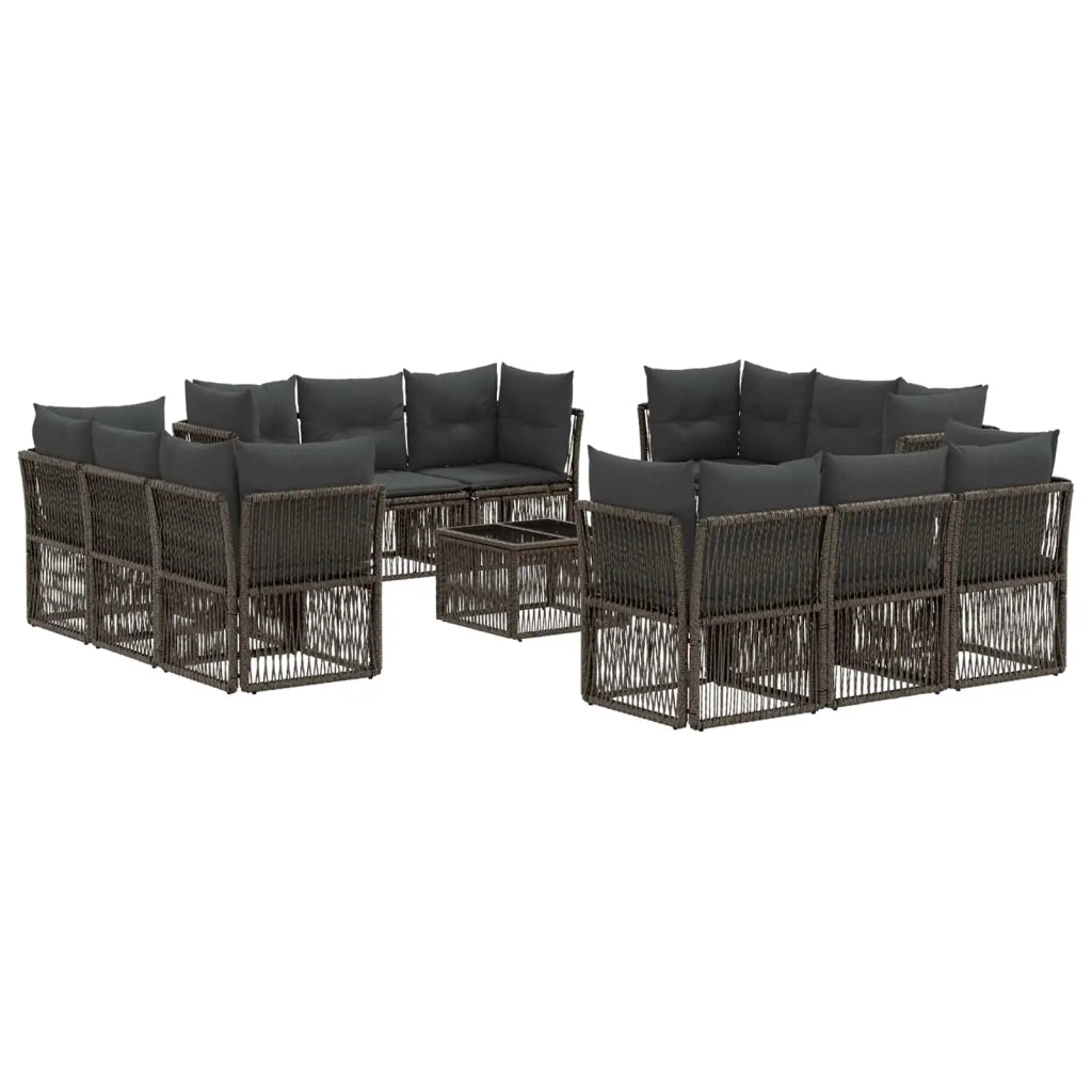 Set Divano da Giardino 13 pz Grigio polyrattan 3434150