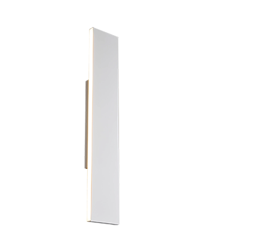 Applique LED bi-emissione, metallo, bianco, L 46 cm, Concha