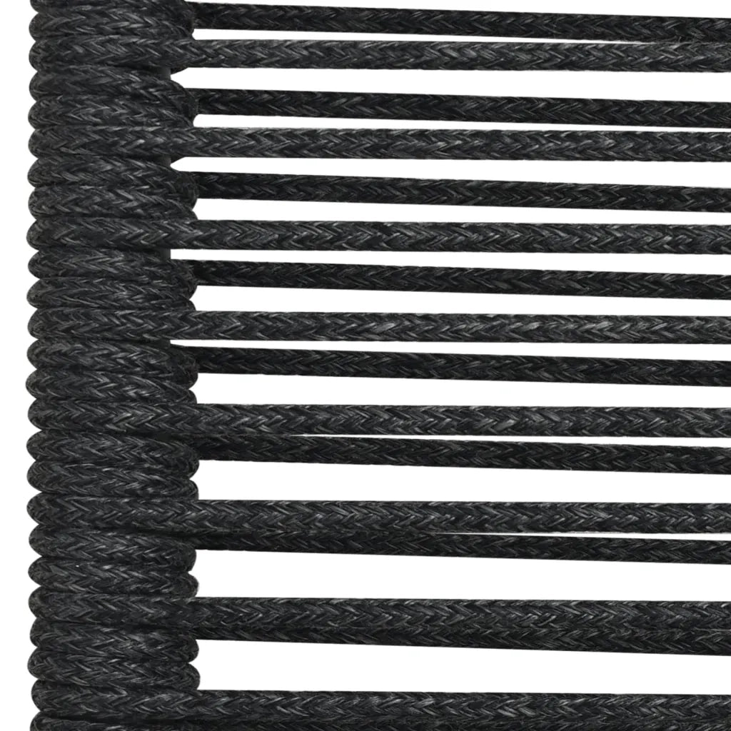 Set da Pranzo da Giardino 7 pz Nero Corda di Cotone e Acciaio 3156537