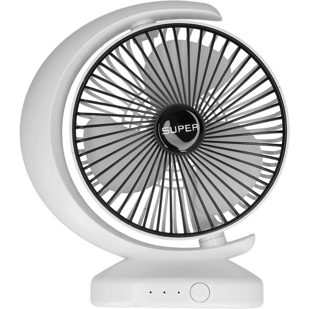 Trade Shop - Ventilatore Da Tavolo Usb Silenziosa Con Rotazione Testa Flusso D'aria A 3 Livelli -