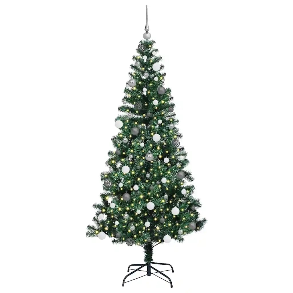Albero di Natale | Decorazioni natalizie artificiale con luci integrate Verde 210 cm