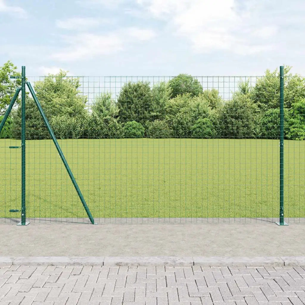 Recinzione da Giardino | Recinzione con Posto Verde 1,4 x 10 m Acciaio e PVC