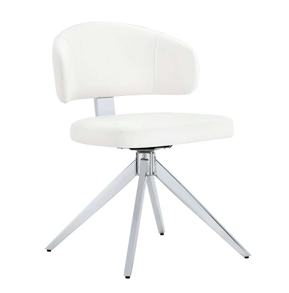 Set di 2 sedie da pranzo 45x50,5x77 cm in PU bianco girevoli -