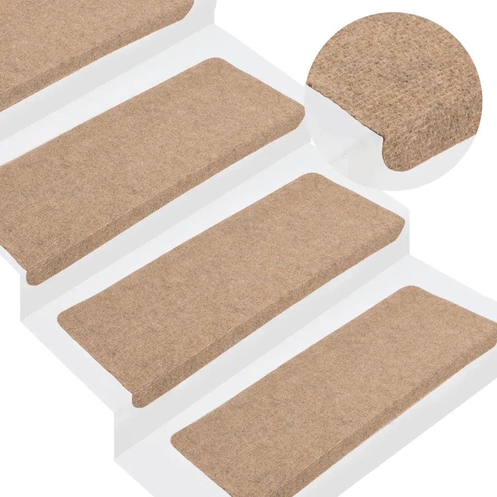 Tappetini Autoadesivi per Scale 30 pz Beige 65x24,5x3,5 cm 3365898