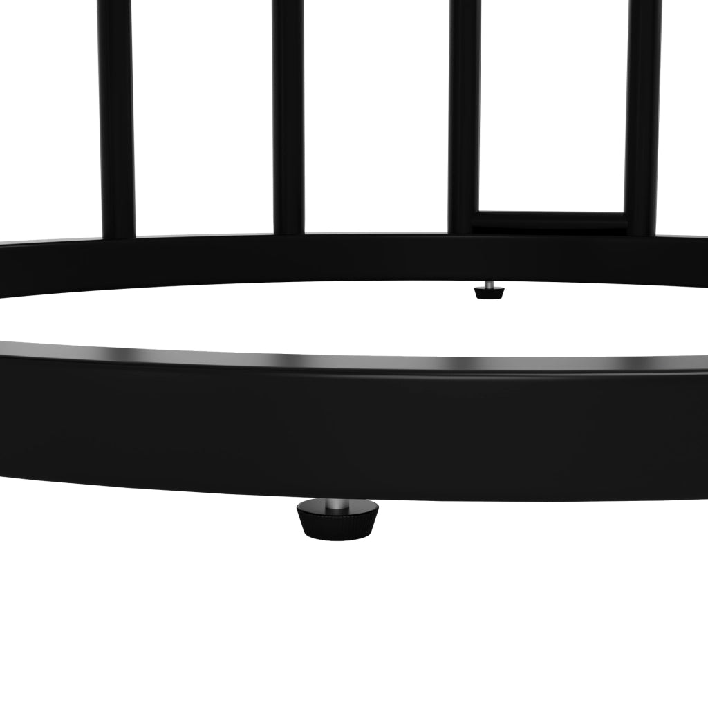 Tavolo da pranzo rotondo 80x80x76 cm in MDF effetto marmo nero