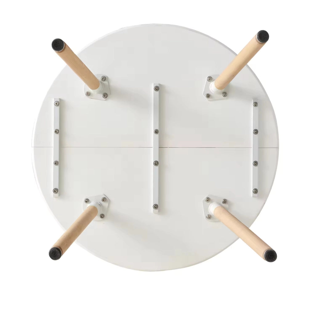 Set tavolo e sedie 5 pezzi con tavolo rotondo e 4 sedie in plastica legno e similpelle per cucina e sala da pranzo