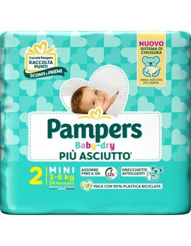 PAMPERS BABY DRY 2 MINI 3-6KG 24PZ