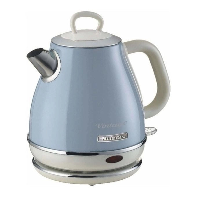 Ariete 00C286805AR0 Vintage Bollitore Elettrico 1 Litro 1630 W Acciaio Inox Filtro Estraibile Pareti Fredde Base 360° colore Celeste