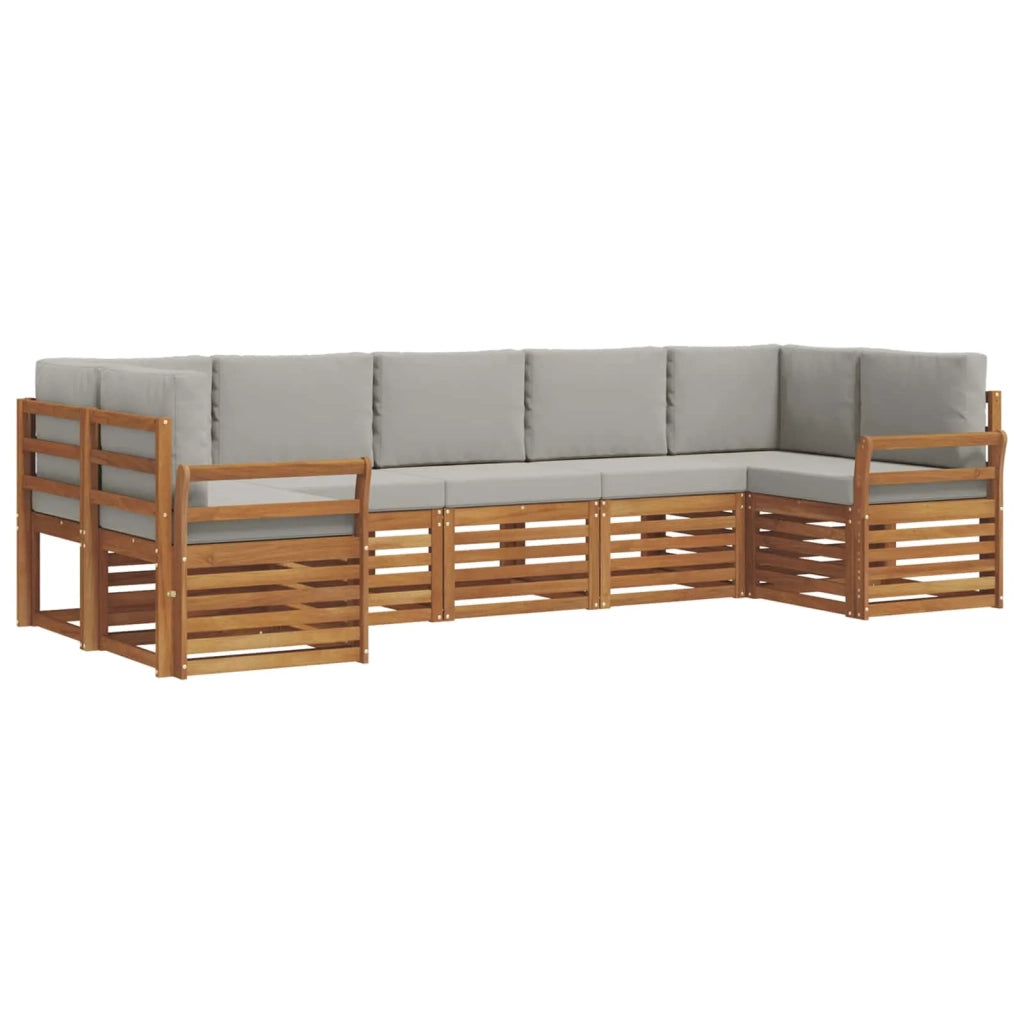 Set divano sezionale con cuscino 7 pcs Grigio Naturale e Chiaro 3375411