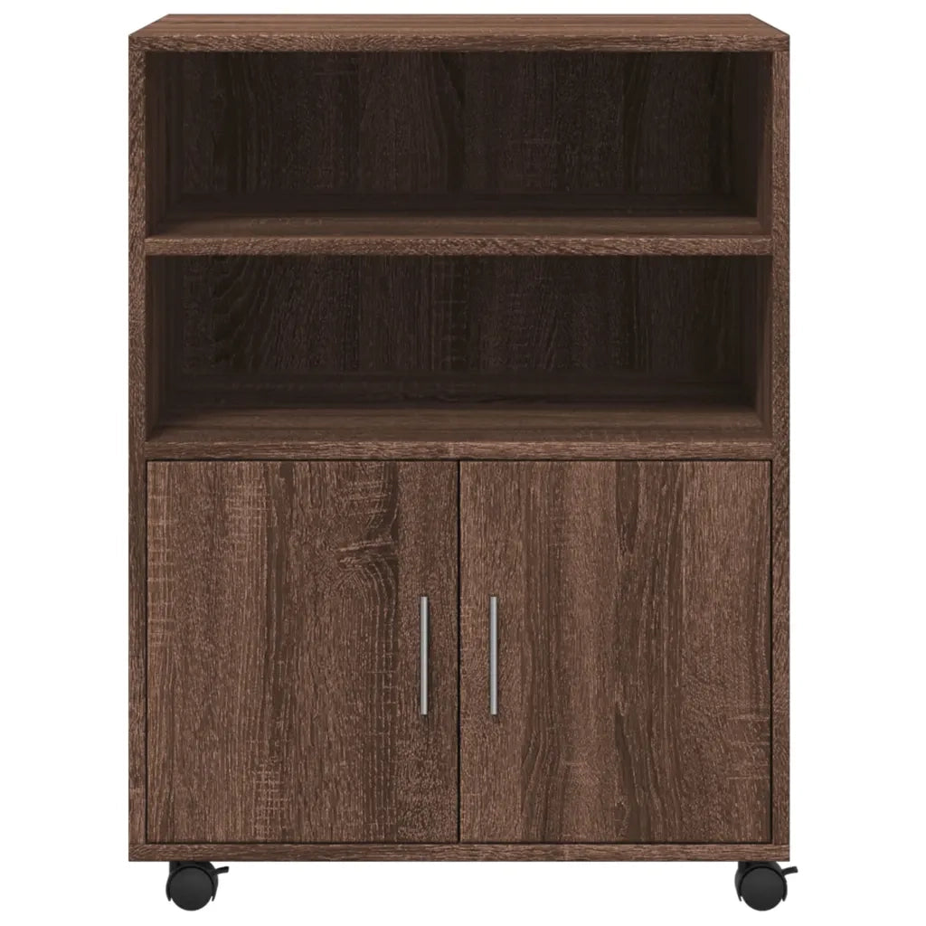 Armadietto con Ruote Rovere Marrone 60x48x81 cm in Truciolato 853170