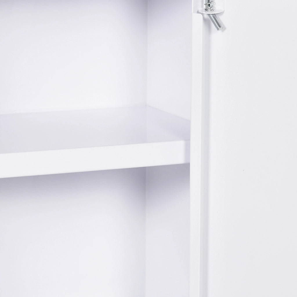 Armadietto per medicinali ULEVR 30x14x46 cm in acciaio bianco, 3 ripiani, chiudibile a chiave