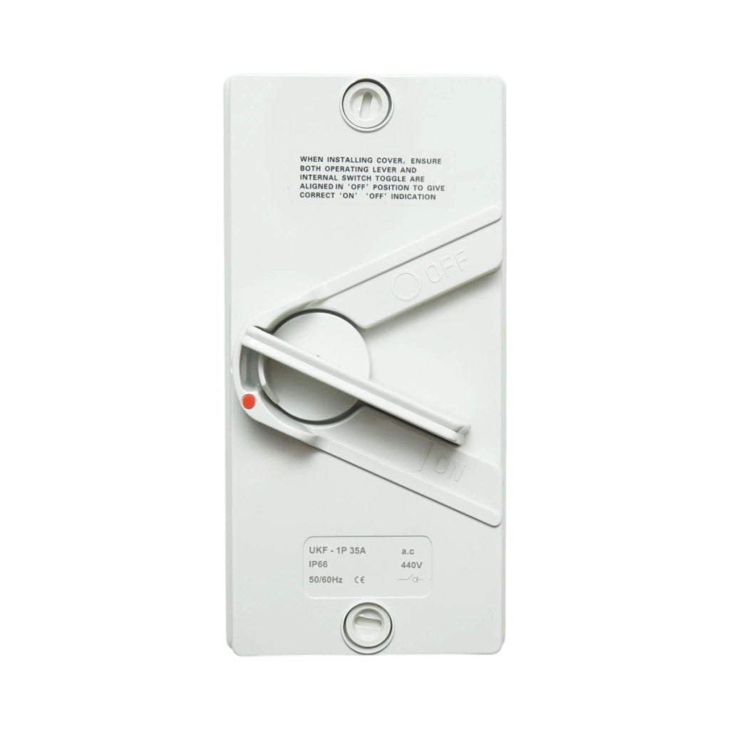 Interruttore sezionatore ON/OFF 1P, 440 V CA, 35 A con protezione IP66
