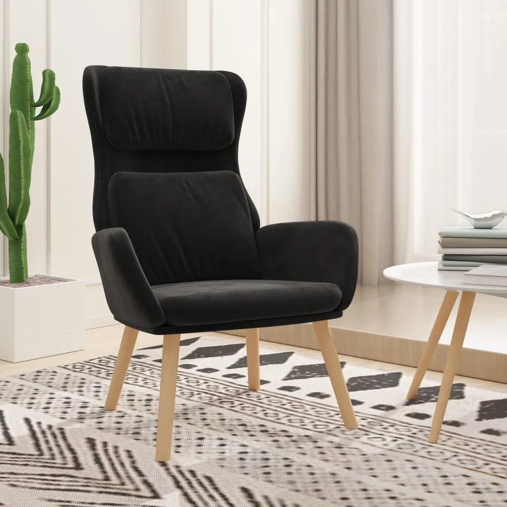 Poltrona Relax Nera in Velluto 341357