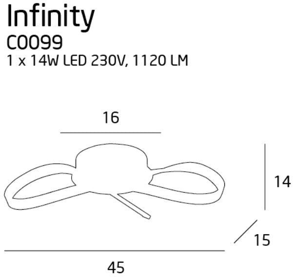 Plafoniera LED Infinity cromata 14W Maxlight C0099