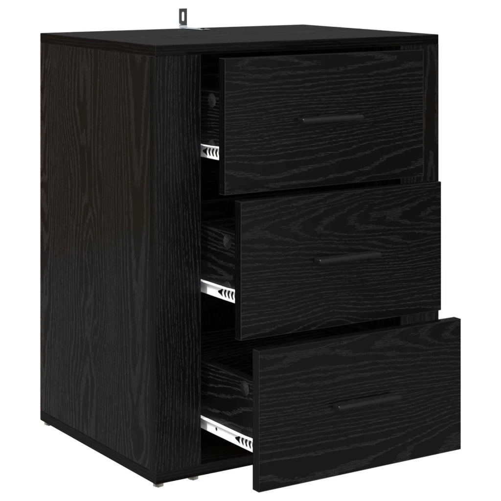 Armadio da Notte Rovere Nero 35 x 50 x 60 cm Legno multistrato 881062
