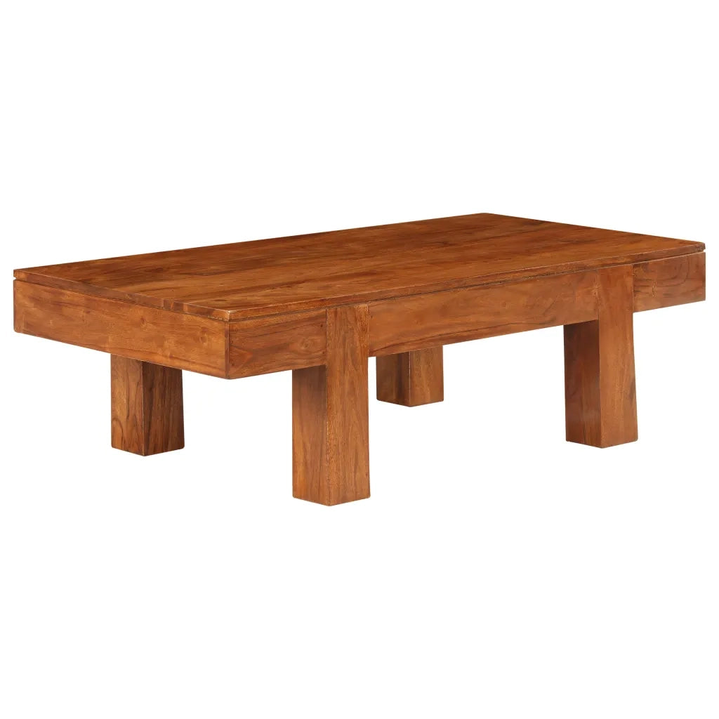 Tavolino da Salotto in Legno Acacia Finitura Ambra 110x55x35 cm 245655