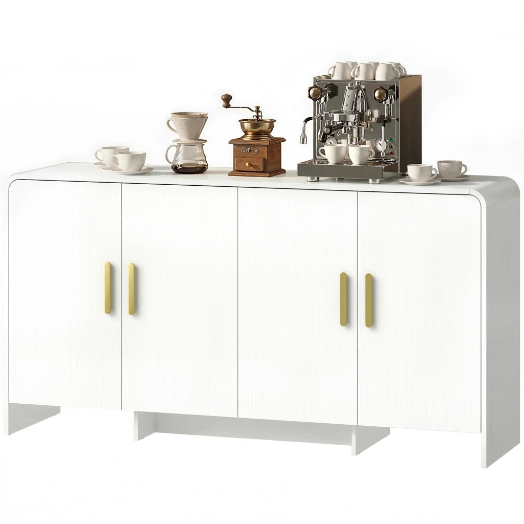 Mobile TV con ante e ripiani ¨C zephmum ¨C Bianco 152x40x80 cm