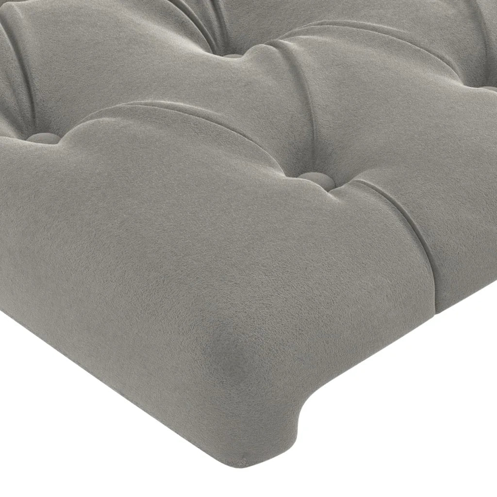 Testiera | Testata ad Orecchio Grigio Chiaro 83x23x118/128 cm in Velluto