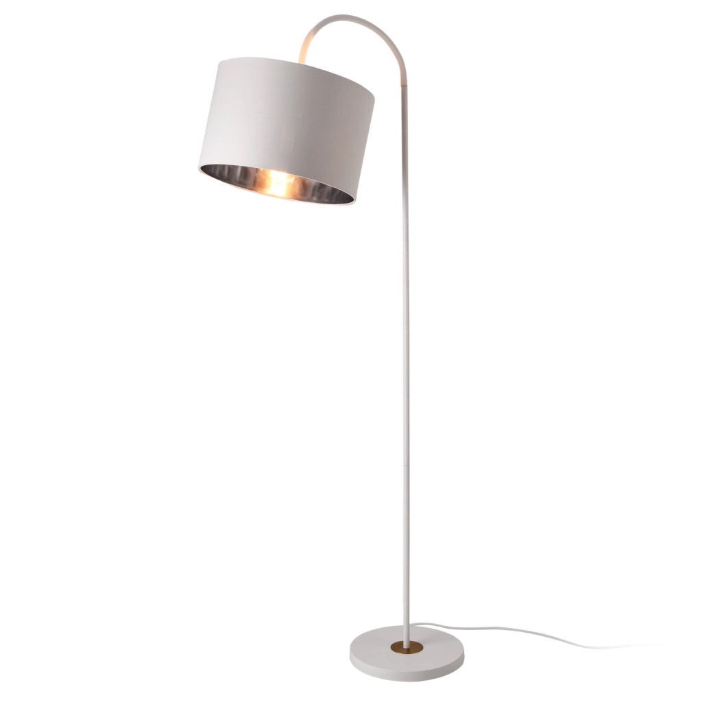 Lampada da Terra Toledo con Paralume Cilindrico Orientabile - Bianco lux.pro