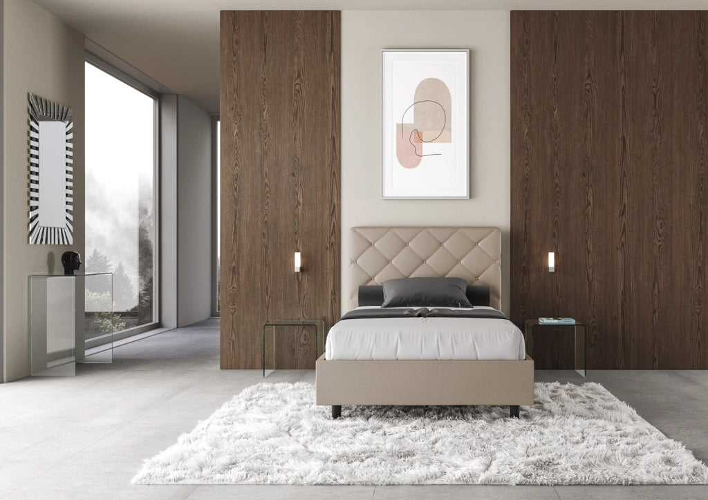 Letto Matrimoniale Extra Large 200x200 cm con Rete Priya Tortora