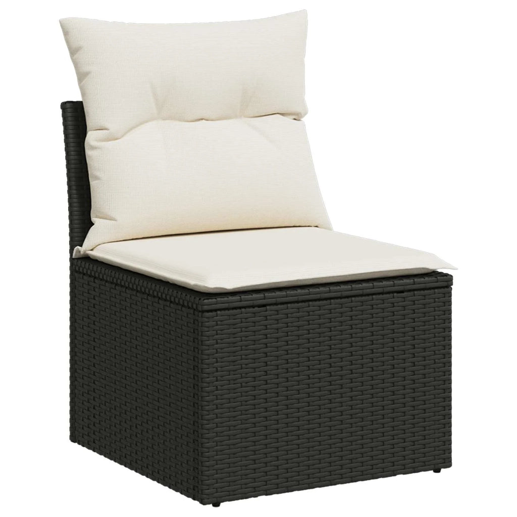Set di divani 7 pz Nero e Bianco Crema 3448735
