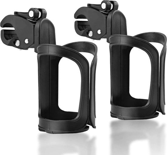Supporto e Tasca per Oli e Bottiglie - Portaflaconi Multifunzionale - Accessori per Bicchieri - Ideale per Biciclette e Bottiglie - 2 Pezzi - Nero - 360 Gradi