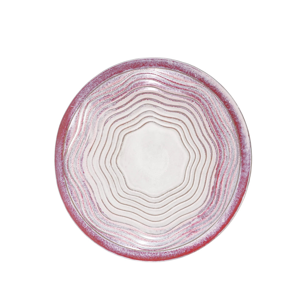 Bagnetto per uccelli in ceramica fatta a mano con ciotola ampia e base alta bianca e rosa Ø 43 cm per giardino