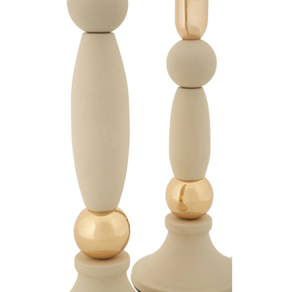 Portacandela VKH941, Beige, Acciaio, 9,5x9,5x30 cm