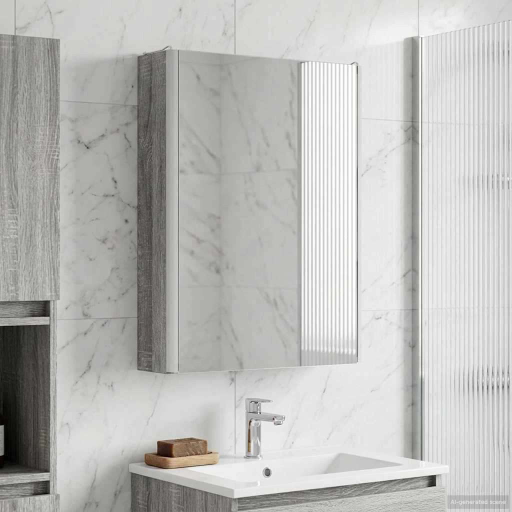 Mobiletto per specchio da bagno Grigio Sonoma 889228