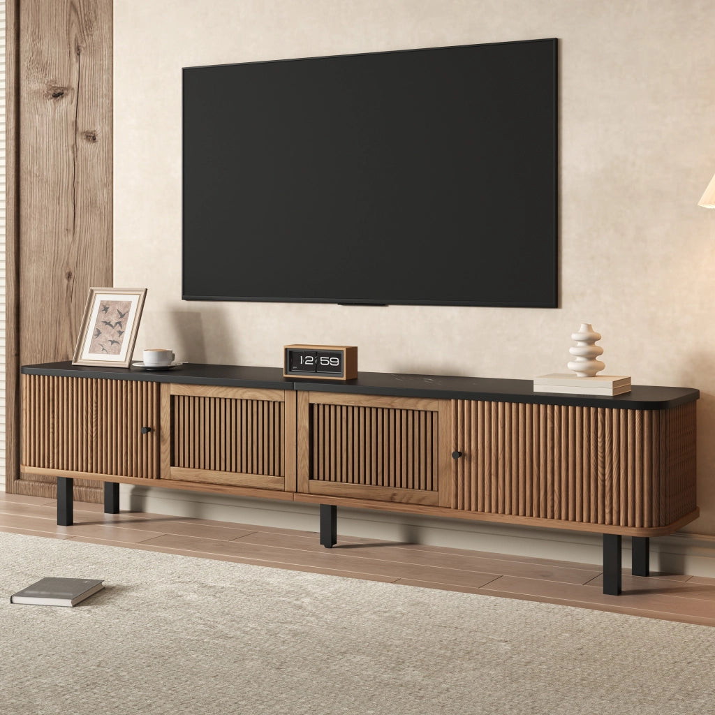 Mobile TV con ante scorrevoli e a griglia ¨C Minimal ¨C 190x35x45 cm design moderno