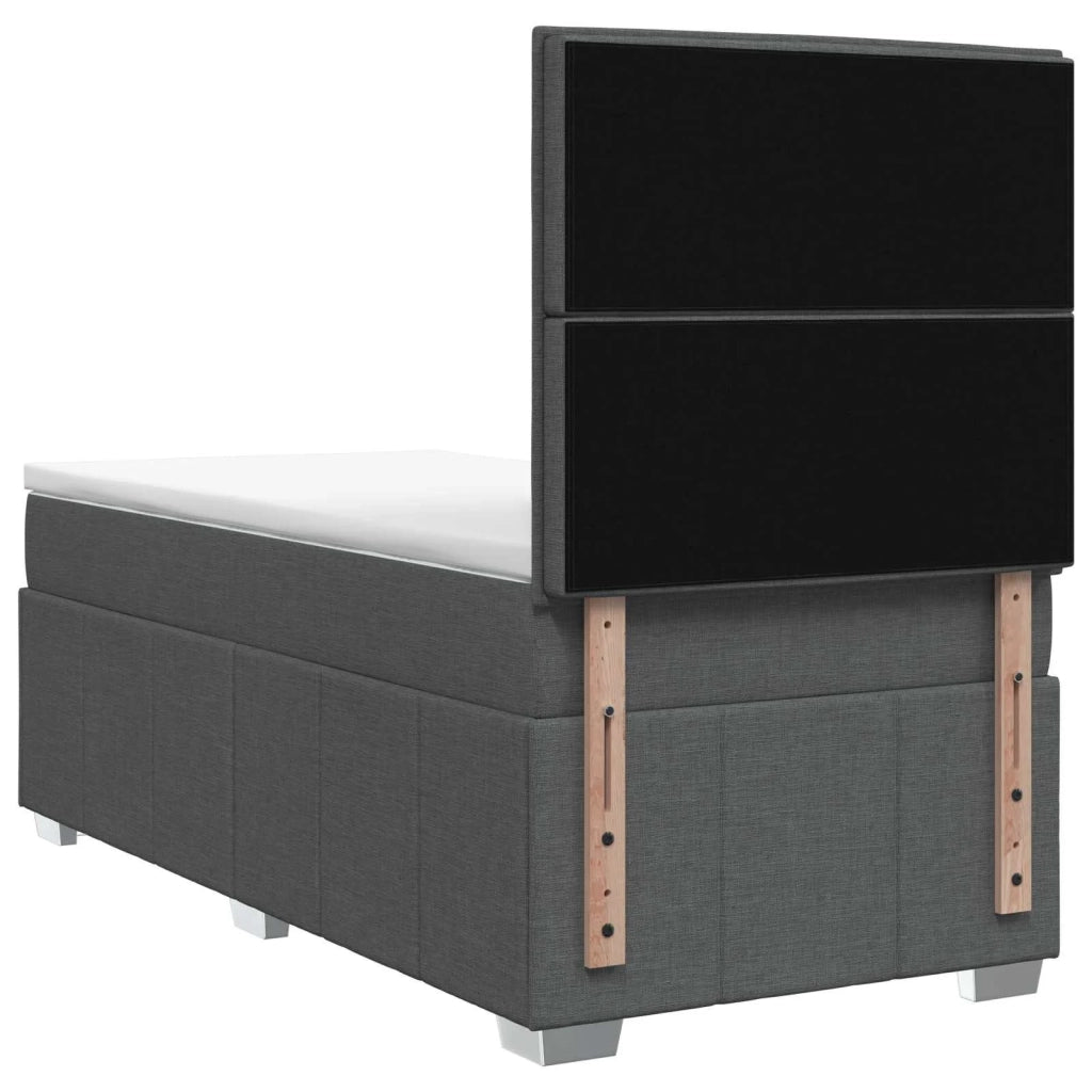 Letto Box Spring LED con Materasso Grigio Scuro 100 x 200 cm 3455529
