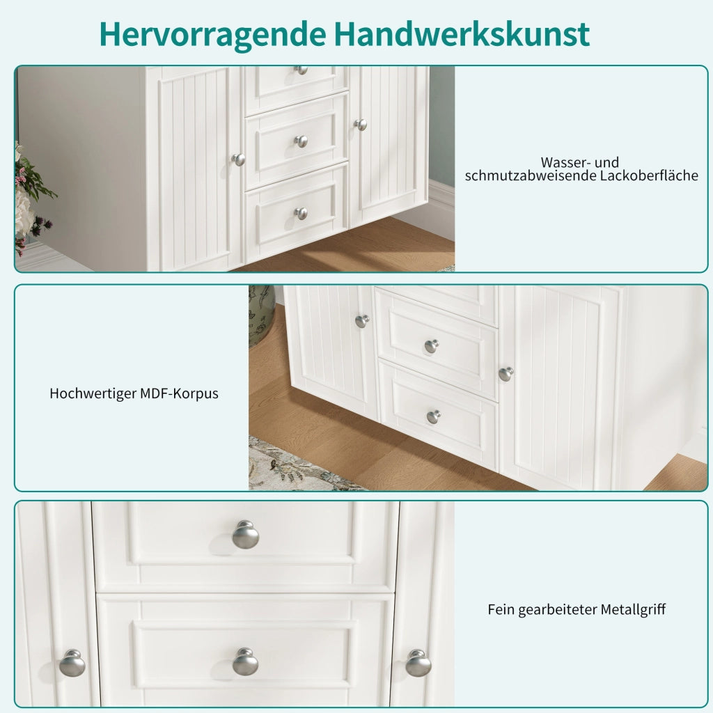 Mobile bagno sospeso bianco in MDF 78,5×46×46,8 cm