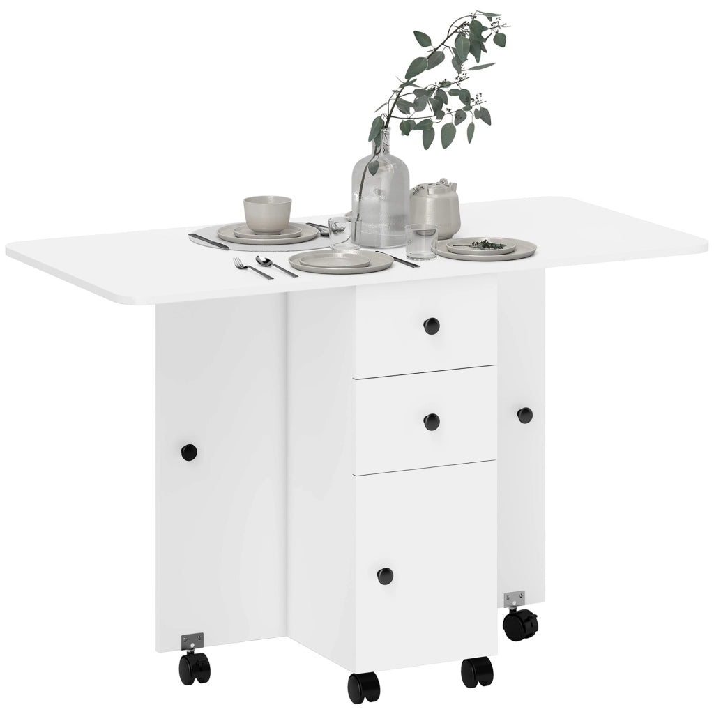 Tavolo a Ribalta con Cassetti ¨C Minimal ¨C Bianco 120x60x76.5 cm
