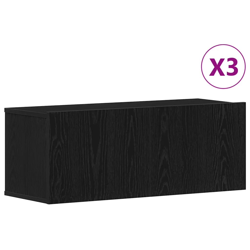 Set mobile TV 3 pcs Rovere Nero 80 x 30 x 30 cm 3333056