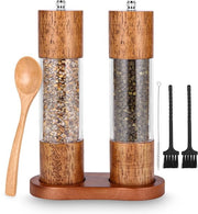 Set di macinacaffè - Sale e Pepe - 2 pezzi - Legno e Acrilico