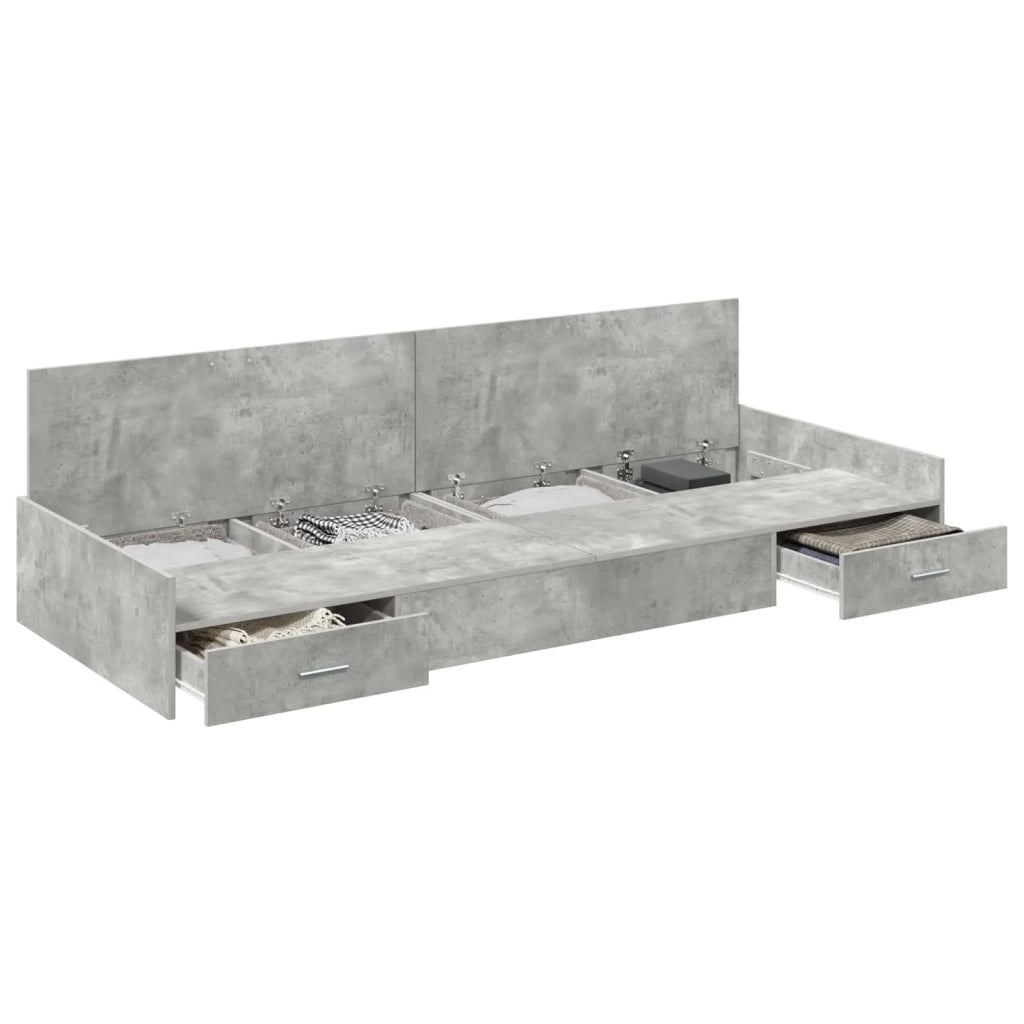 Letto singolo | Letto per adulti | Struttura del letto con testiera Grigio cemento 80 x 200 cm