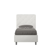 Letto Singolo 80x190 cm con Rete e Contenitore Priya Bianco